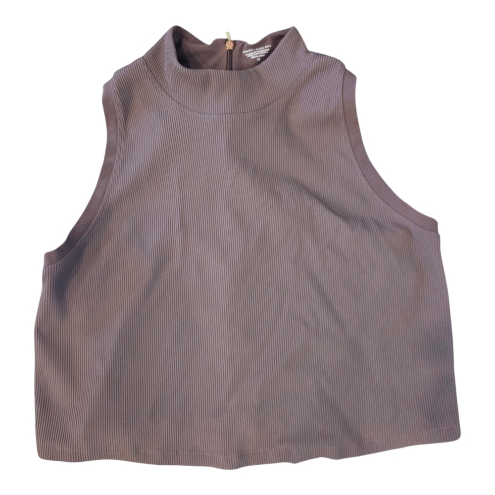 Athleta, Alicia Keys Cropped, Fitted, Ribbed Top, Size 2XL
